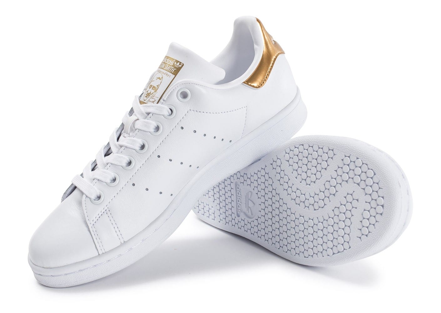 adidas stan smith blanche et or